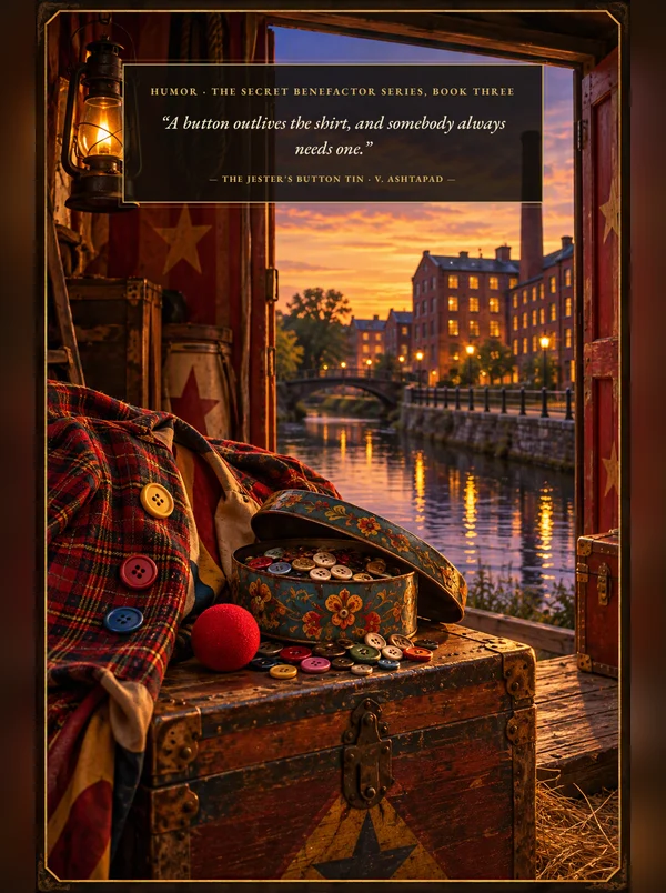 Back cover of The Jester's Button Tin
