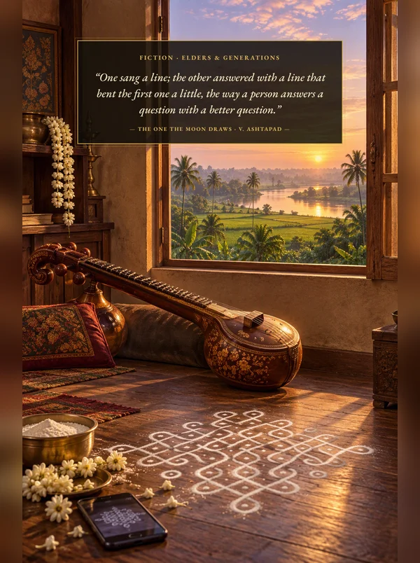 Back cover of The One the Moon Draws